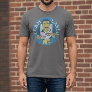 Ted Lasso mens Believe gray T shirt S